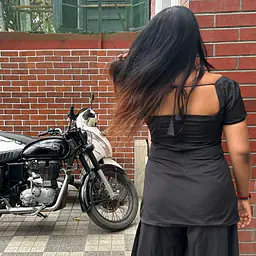 RUKIA FULL BLACK SET- SHORT KURTI WITH FLARED BUTTERFLY PANTS - Master