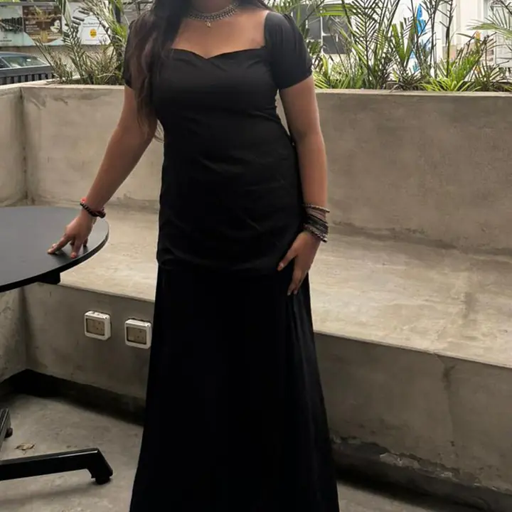 RUKIA FULL BLACK SET- SHORT KURTI WITH FLARED BUTTERFLY PANTS - Master