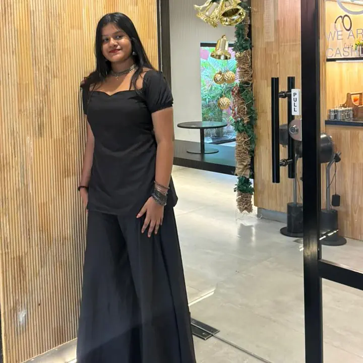 RUKIA FULL BLACK SET- SHORT KURTI WITH FLARED BUTTERFLY PANTS - Master