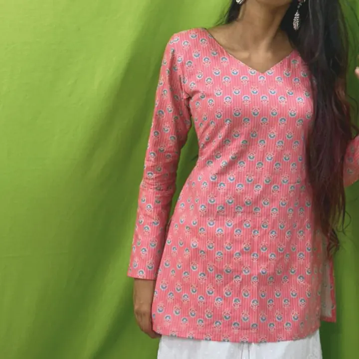 AAROHI FLORAL KURTI (PINK) - Master
