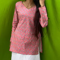 AAROHI FLORAL KURTI (PINK) - Master