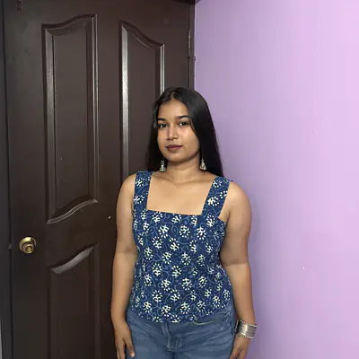 Boho Indigo Corset Top primary image