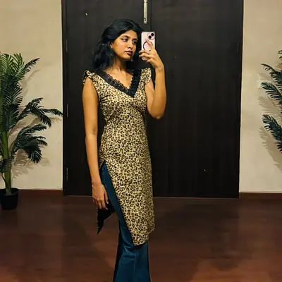 LARA LEOPARD LACE KURTI primary image
