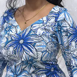NEELA ALAI FLORAL KURTI- FULL SLEEVE - Master