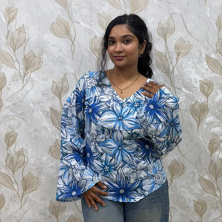 NEELA ALAI FLORAL TOP- FULL SLEEVE - Master