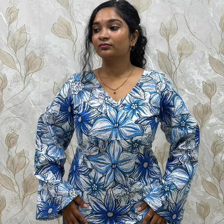 NEELA ALAI FLORAL TOP- FULL SLEEVE - Master