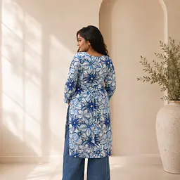 NEELA ALAI FLORAL KURTI- FULL SLEEVE - Master