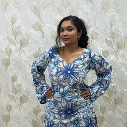 NEELA ALAI FLORAL KURTI- FULL SLEEVE - Master
