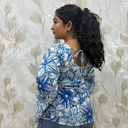 NEELA ALAI FLORAL TOP- FULL SLEEVE - Master