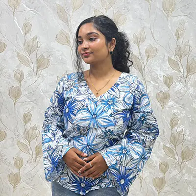 NEELA ALAI FLORAL TOP- FULL SLEEVE primary image
