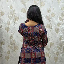 VEENA CORSET BACK KURTI - BLUE - Master