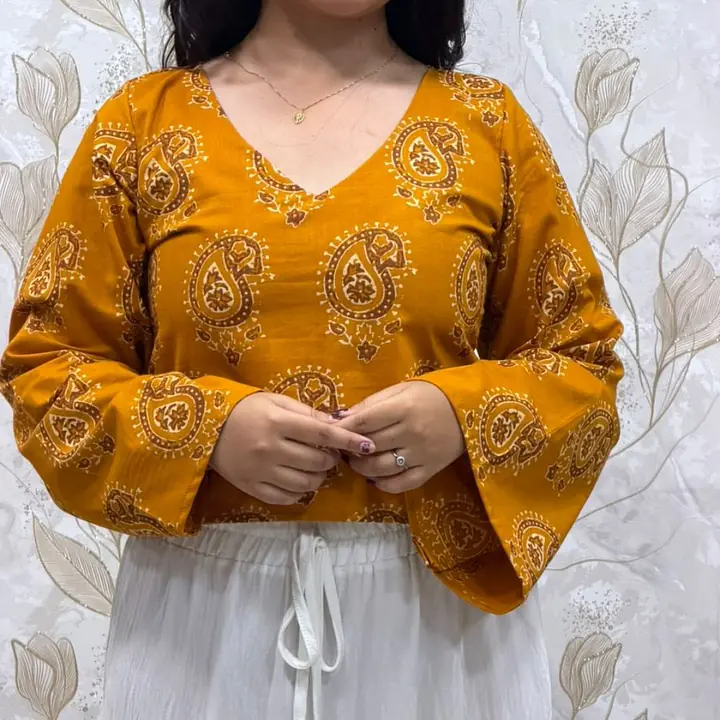 MAANYA BELL SLEEVE TOP- YELLOW - Master