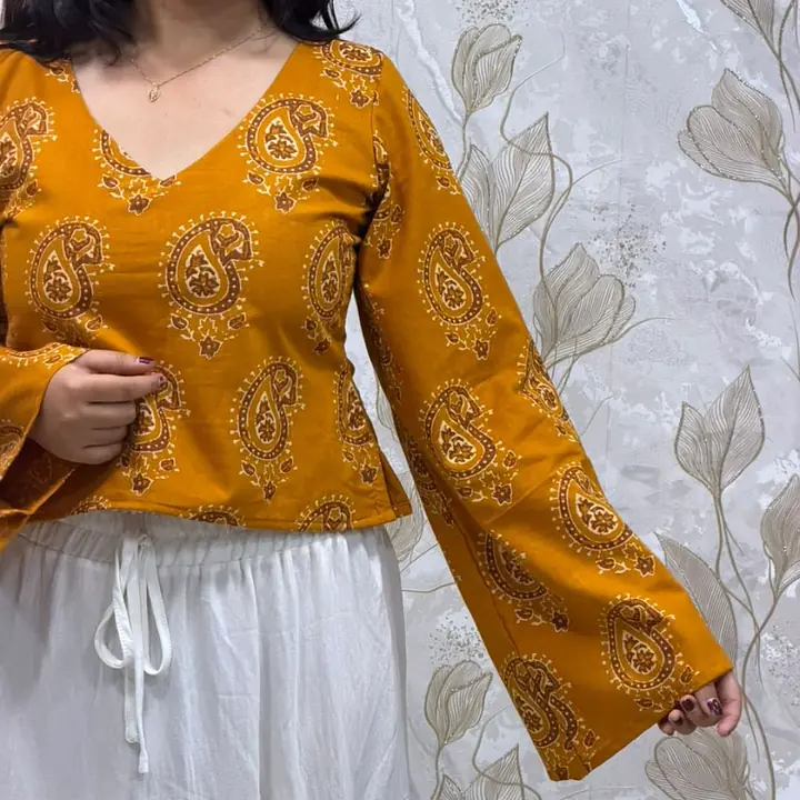 MAANYA BELL SLEEVE TOP- YELLOW - Master