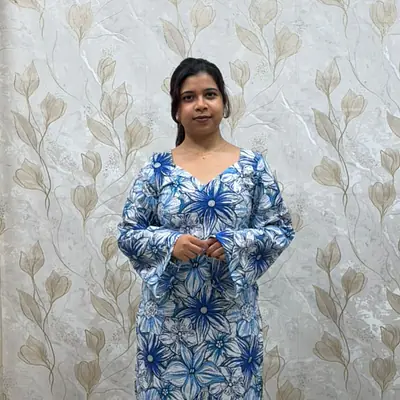 NEELA ALAI FLORAL LONG KURTI- BELL SLEEVE primary image