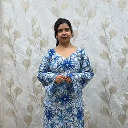 NEELA ALAI FLORAL LONG KURTI- BELL SLEEVE - Master
