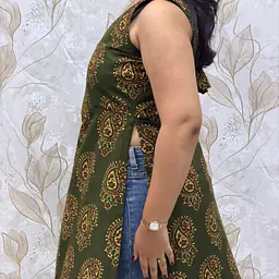 TANYA SIDE SLIT KURTI - GREEN - Master