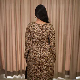 LARA LEOPARD LACE KURTI- SLEEVES - Master