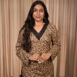 LARA LEOPARD LACE KURTI- SLEEVES - Master