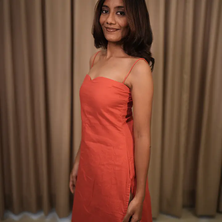Kiara - RED SPAGHETTI STRAP KURTI - Master