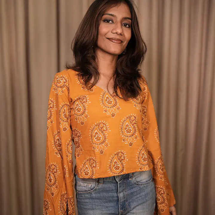 MAANYA BELL SLEEVE TOP- YELLOW - Master