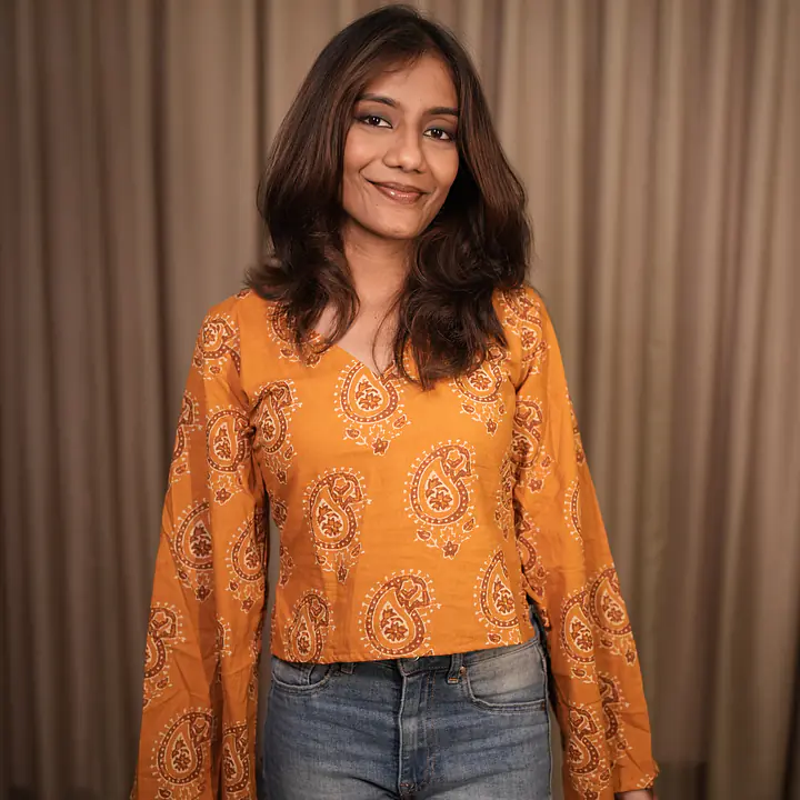 MAANYA BELL SLEEVE TOP- YELLOW - Master