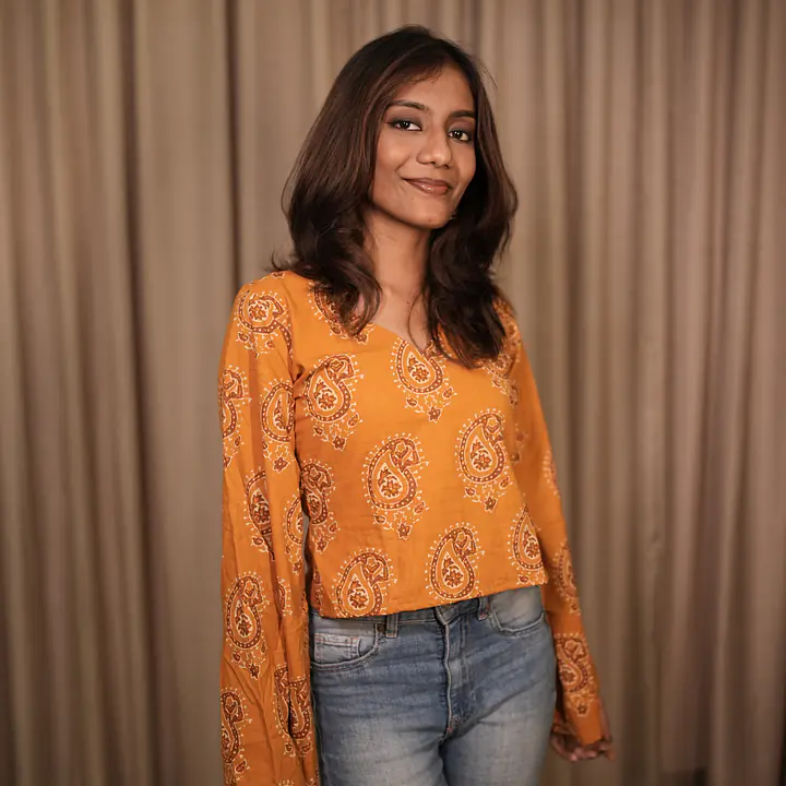 MAANYA BELL SLEEVE TOP- YELLOW - Master