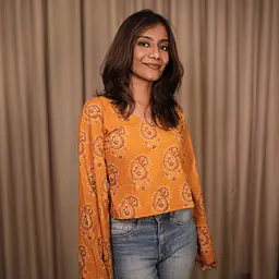 MAANYA BELL SLEEVE TOP- YELLOW - Master