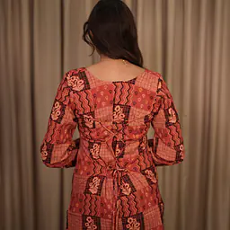 VEENA CORSET BACK KURTI - RED - Master