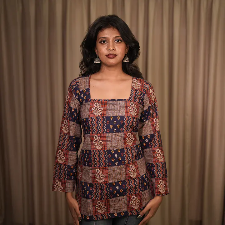 VEENA CORSET BACK KURTI - BLUE - Master
