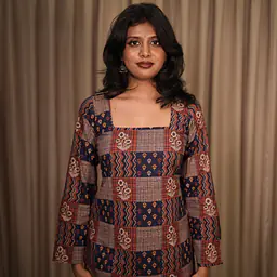 VEENA CORSET BACK KURTI - BLUE - Master