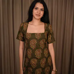 MADHURA LONG KURTI- GREEN - Master