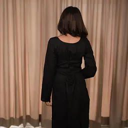 TARA BLACK LACE KURTI - SLEEVES - Master