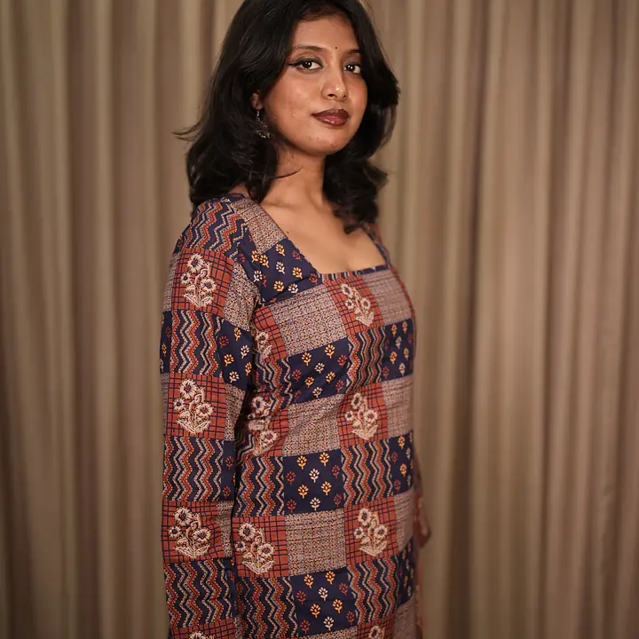 VEENA CORSET BACK KURTI - BLUE - Master