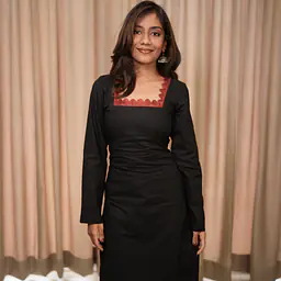 TARA BLACK LACE KURTI - SLEEVES - Master