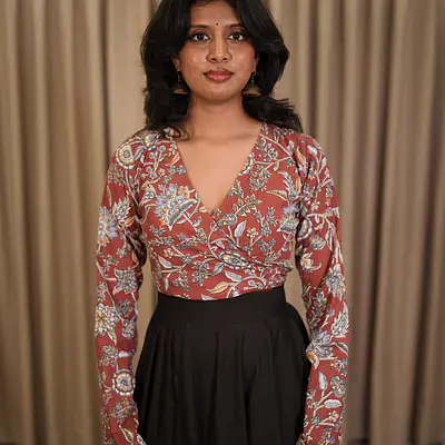 TERRACOTTA WRAP TOP-RUSTIC RED primary image