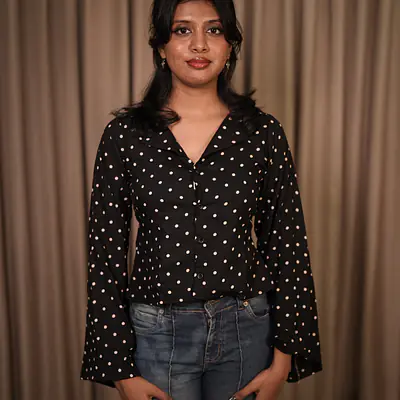 EMILY POLKA SHIRT-BELL SLEEVE primary image