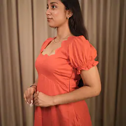 Amora Scallop Dress- Puff Sleeves - Master