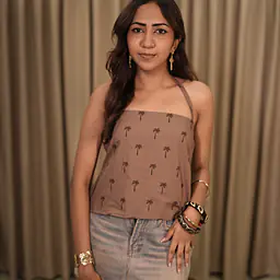 MOCHA PLAMS HALTER TOP - Master